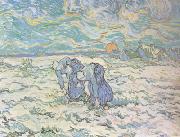 Vincent Van Gogh, Two Peasant Women Digging in Field with Snow (nn04)